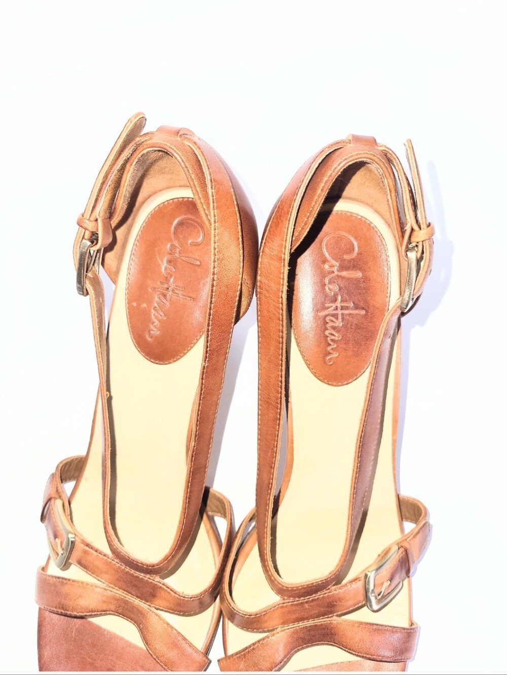 Cole Haan Nike Air Carma Air Hi Strappy Leather Stiletto Heels Size 10 - Picture 4 of 16